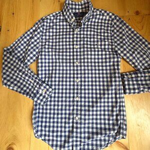 Men’s Vineyard Vines Tucker Shirt XS Slim Fit Blue White Gingham Cotton Button D